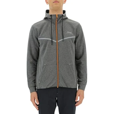 Abbildung von JEEP O102620 G419 XP MAN HOODED TECH SWEAT JACKET W/Kangaroo Pocket JX22A Dark Grey Mel/Black L