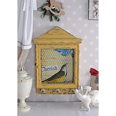 Abbildung von Nostalgischer Wandschrank Vogelhaus 52cm Shabby Chic Romantik Vintage ETG061 Palazzo Exklusiv