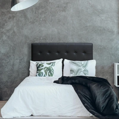 Abbildung von Menzzo Luxor Kopfteil Bett 140cm mit Kunstlederbezug Schwarz