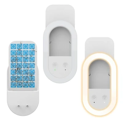 Abbildung von Lightswim 2 Pack Fliegenfalle Innen (2 Gerät + 10 Klebekarten), Nachtlicht, Mückenvernichter, Steckbare Fliegende Insektenfalle für Mücken, Fliegen, Fruchtfliegen, Motten, Mücken Weiß