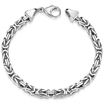 Abbildung von Materia Königsarmband Herren Königskette 5mm diamantiert SA 10, 925 Sterling Silber, rhodiniert