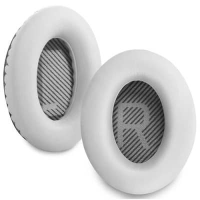 Abbildung von QC35 Ersatz Ohrpolster, kompatibel mit Bose QuietComfort 35 SoundTrue II Over Ear Kopfhörern, Komfort Memory Schaum Ohrpolster (Silber)