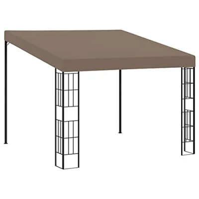 Abbildung von vidaXL Wand Pavillon Anbaupavillon Sonnenschutz Pergola Gartenpavillon Terrassendach Überdachung Gartenzelt Partyzelt 3x3m Taupe Stoff