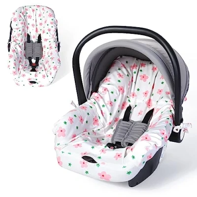 Abbildung von Orzbow Universal Bezug für Babyschale,Schutzbezug aus 100% Baumwolle,Perfekter Passform Babyschale (z.B. Maxi Cosi,CabrioFix,Pebble),Atmungsaktiv gegen Schwitzen, Maschinenwaschbar (Rosa)