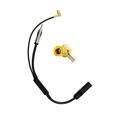 Abbildung von Vecys Universal Auto DAB Splitter SMB zu DIN Stecker Adapter FM/AM Funkverstärker 12V Aktiv AM FM Antennensplitter RG174 Kabelsignal Kompatibel mit + Antenne Pioneer JVC