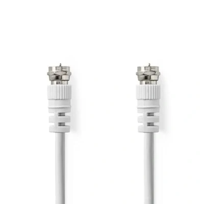 Abbildung von Nedis Satelliten und Antennenkabel F Stecker Vernickelt 75 Ohm Doppelt geschirmt 2.00 m Rund PVC Weiss Box