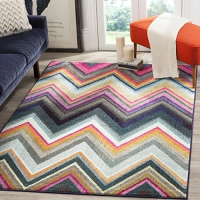 Abbildung von SAFAVIEH Boho Teppich für Wohnzimmer, Esszimmer, Schlafzimmer Monaco Collection, Kurzer Flor, Multi, 122 X 170 cm