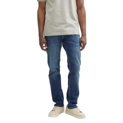 Abbildung von TOM TAILOR Denim Herren 1045758 Jeans Aedan Straight, 10120 Used Dark Stone Blue Denim, 36W x 30L