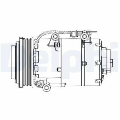 Abbildung von DELPHI CS20358 Kompressor VS16 PAG 46 mit Kompressoröl FORD: Focus 2 Schrägheck, Kombi, C Max