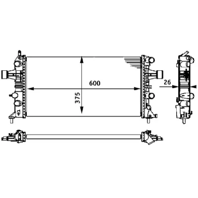 Abbildung von MAHLE ORIGINAL CR 237 000S Kühler, Motorkühlung für Fahrzeuge mit Klimaanlage 610 378 23 Kühlrippen mechanisch gefügt OPEL: Astra G CC