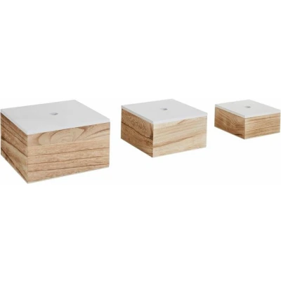 Abbildung von Zeller Present Aufbewahrungsbox, 3er Set, Holz, weiß/natur