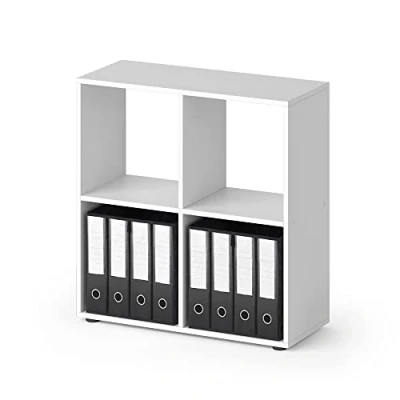 Abbildung von Vicco Raumteiler Tetra, Weiß, 72 x 72.6 cm mit 2 Faltboxen