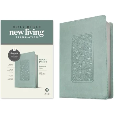 Abbildung von Holy Bible: NLT, Floral Frame Teal, Leatherlike, Filament Enabled Edition Red Letter, Personal Size Giant Print Bible