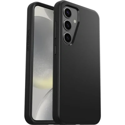Abbildung von OtterBox Symmetry Hülle für Samsung Galaxy S24, Stoßfest, Sturzsicher, Dünne Schutzhülle, 3x mehr Stürze als nach Militärstandard, Schwarz, Keine Einzelhandelsverpackung