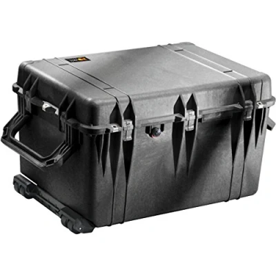Abbildung von PELI 1660 Stoßfestes Case für Fragiles Equipment Mit Rollen und Teleskopgriff, IP67 Wasser Staubdicht, 160L Volumen, Schaumstoffeinlage (Anpassbar), Schwarz