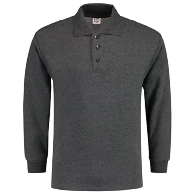 Abbildung von Tricorp 301004 Casual Polokragen Sweatshirt, 60% Gekämmte Baumwolle/40% Polyester, 280g/m², Dunkelgrau, Größe 6XL