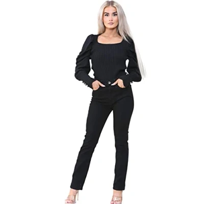 Abbildung von 989Zé ENZO Damen Jeans, schmal, gerades Bein, Stretch Baumwolle, Denim Hose, Schwarz , 44