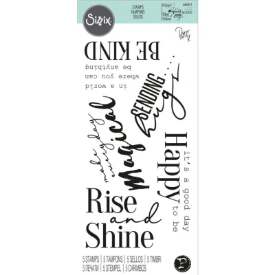 Abbildung von Sizzix 665411 Clear Stamps Sunnyside Sentiments #9 von Pete Hughes, Multicolour, One Size