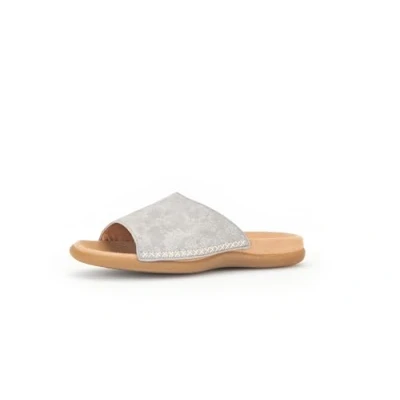 Abbildung von Gabor Damen Pantoletten Frauen Slipper Best Fitting Slides Slip ons Backless Mules Gartenschuhe Sommerschuhe grau 43 EU 9 UK