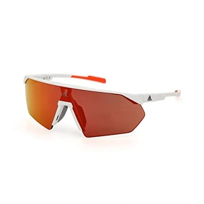 Abbildung von adidas Sport SP0076 Sonnenbrille Damen, Sportliche und Leichte Sonnenbrille, Maskenförmige Linse, Verspiegelte Roviex Linsen, Weiß