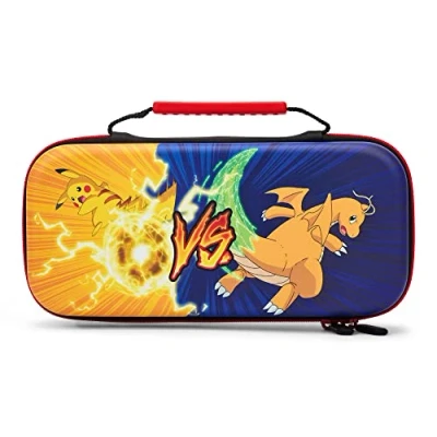 Abbildung von Schutzetui von PowerA für Nintendo Switch OLED Modell, und Lite Pokémon: Pikachu vs. Dragonite