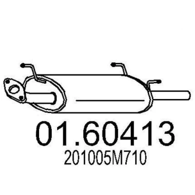 Abbildung von MTS 01.60413 Endschalldämpfer 790 NISSAN: Almera 2 Limousine