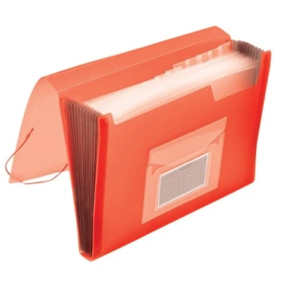 Abbildung von Q Connect KF02478 Belegsammeltaschen und Fächertaschen translucent rot