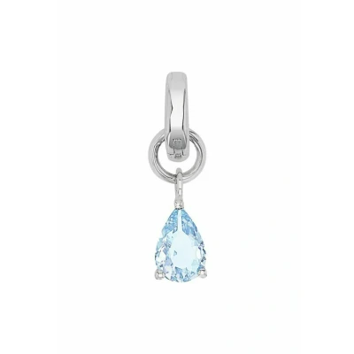 Abbildung von Amor Charm 925 Sterling Silber Damen Charms, mit Zirkonia synth., 1,7 cm, Blau, Kommt in Schmuck Geschenk Box, 2038532