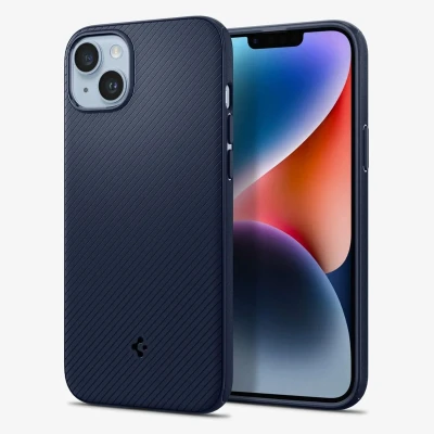 Abbildung von Spigen Mag Armor MagFit Hülle Kompatibel mit iPhone 14 Plus Navy Blue