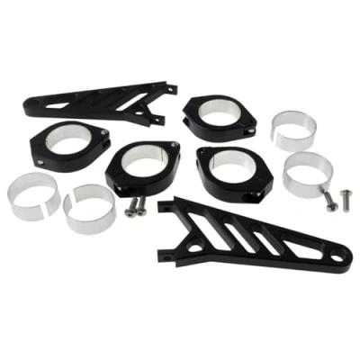 Abbildung von Highsider Lampenhalter Alu Vario lang für 35 37 mm Gabel schwarz