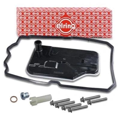 Abbildung von ELRING 620.140 Hydraulikfiltersatz, Automatikgetriebe mit Ölwannendichtung, Schrauben MERCEDES BENZ: ML Klasse, C Klasse Coupe, CLS Coupe