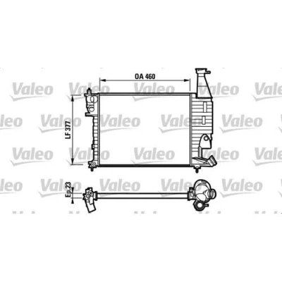 Abbildung von VALEO 732564 Kühler, Motorkühlung Aluminium 378mm 460mm 23mm ohne Kühlmittelregler Kühlrippen mechanisch gefügt PEUGEOT: Partner I Combispace