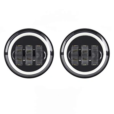Abbildung von SKUNTUGUANG 1 Paar 4,5 Zoll LED Nebelscheinwerfer mit Angel Eyes für (Schwarz)