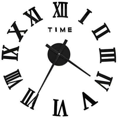 Abbildung von vidaXL Wanduhr 3D Modernes Design Schwarz 100 cm XXL