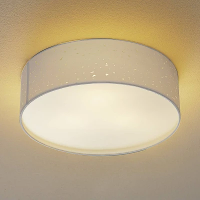 Abbildung von Fischer &amp; Honsel Große Deckenleuchte THOR mit Lampenschirm Leinen Beige, Ø 60cm, Sandfarben