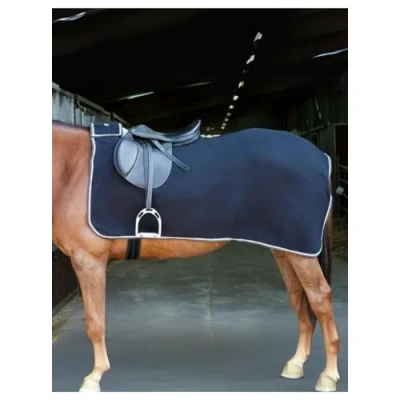 Abbildung von Riding World Nierendecke aus Polarfleece, schwarz grau, 140cm