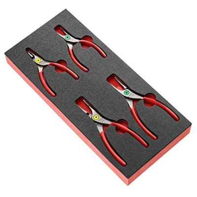 Abbildung von FACOM Modul mit 4 Seegeringzangen, Schaumstoffeinlage, 1 Stück, MODM.PCSN