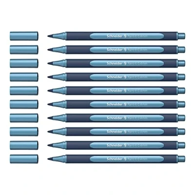 Abbildung von Schneider ML05001030 Metallic Rollerball Stifte (Strichstärke 0,4 mm, hochmetallische Tinte, schnelltrocknend, Gehäuse aus 88% biobasiertem Kunststoff) 10 Stück, polar blue