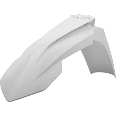 Abbildung von POLISPORT 8574200009 Originaler Nachbau des Frontfenders aus strapazierfähigem und widerstandsfähigem glänzendem Kunststoff kompatibel mit Motorrädern KTM in Farbe weiß