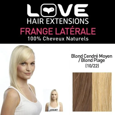 Abbildung von Love Hair Extensions 100% Echthaar Seitenpony Farbe 10/22 Mittleres Aschbraun/Strandblond, 1er Pack (1 x 1 Stück)