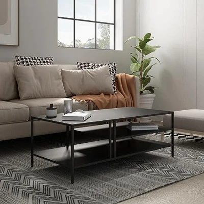 Abbildung von en.casa Couchtisch, Wohnzimmertisch »Kumlinge« Metall 40 x 110 55 cm Schwarz