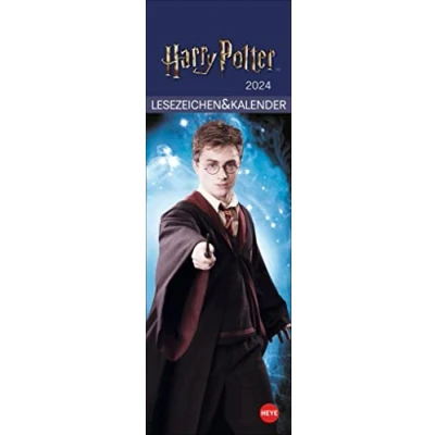 Abbildung von Harry Potter Lesezeichen &amp; Kalender 2024. Als kleine Aufmerksamkeit zu Weihnachten für echte Fans: Zuerst Kalender, dann Lesezeichen.