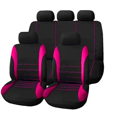 Abbildung von HotYou Auto Sitzbezug Set Polyester 9 Stück Zubehör Automotive Stuhl Fall Protector,Herausnehmbar und waschbar,Rose