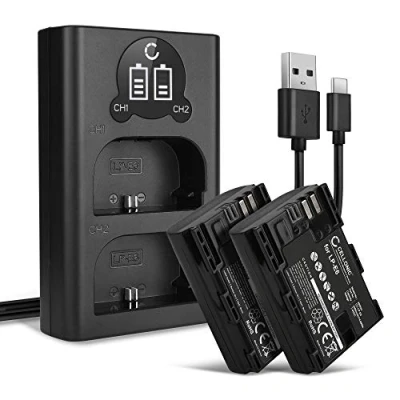 Abbildung von CELLONIC 2X LP E6N E6 Akku kompatibel mit Canon 80D 90D 70D 7D 5D Mark IV 60D R6 R5 5Ds R III 7.4V 2000mAh + Dual Ladegerät