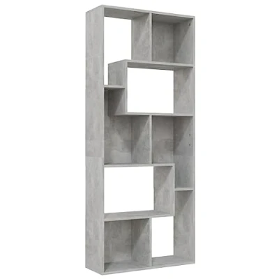 Abbildung von vidaXL Bücherregal Raumteiler Standregal Wandregal Aktenregal Sideboard Regal Büroregal Raumtrenner Schrank Büro Betongrau 67x24x161cm Holzwerkstoff