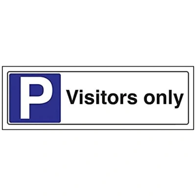 Abbildung von VSafety Schild &quot;Visitors Only Parkplatz&quot;, Querformat, 300 mm x 100 mm, 1 starrer Kunststoff