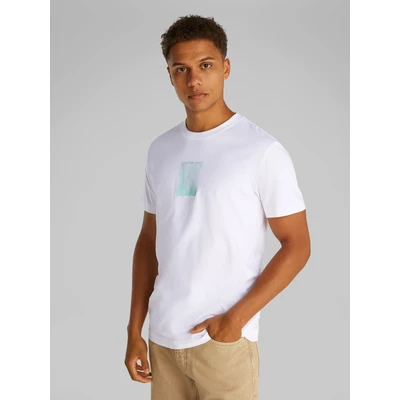 Abbildung von Calvin Klein Jeans Brush Stroke Graphic TEE Tshirt print, Herren, Größe: Medium, Bright white