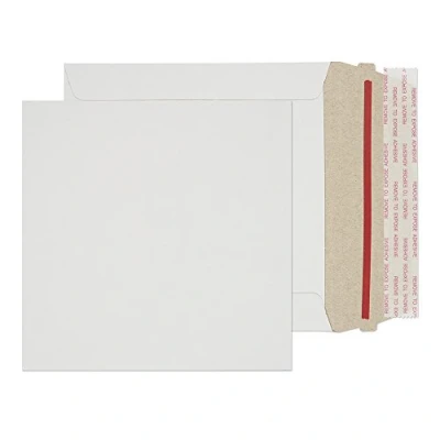 Abbildung von Blake Purely Packaging PPA1 RS Vollpapptaschen Quadratischer Abreißstreifen Weiß Pappe Haftklebung 350g/m² 140 x mm 200 Stück