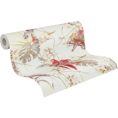 Abbildung von A.S. Création Vliestapete &quot;PintWalls Papagei Floral&quot;, matt gemustert neutral, Blätter Tapeten Wohnzimmer Schlafzimmer Küche modern Design Wandtapete