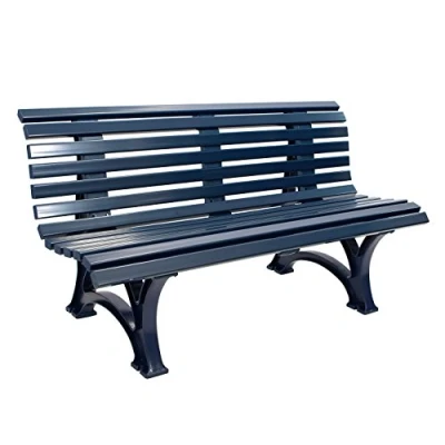 Abbildung von gartenmoebel einkauf Gartenbank 3 sitzer / 150cm aus Kunststoff dunkelblau, wetterfest